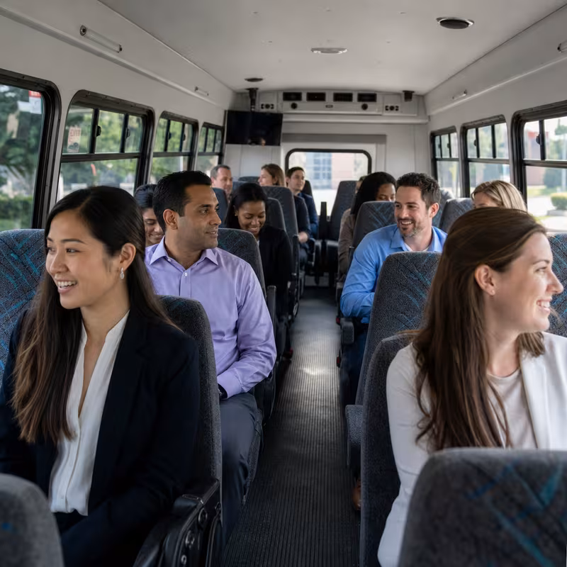 Black Mercedes Sprinter van staged for an Fullerton Corporate Transportation group