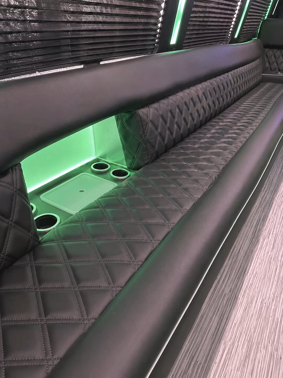 Fullerton Birthday, Sweet 16, & Quinceañera Transportation party bus interior