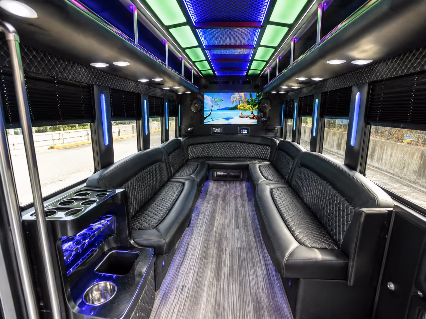 Fullerton Concert & Music Festival Transportation party bus interior