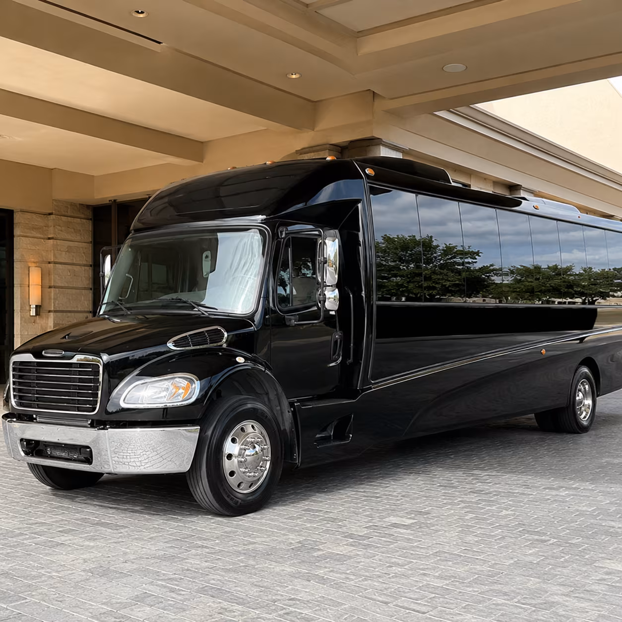 Fullerton Corporate Transportation party bus exterior