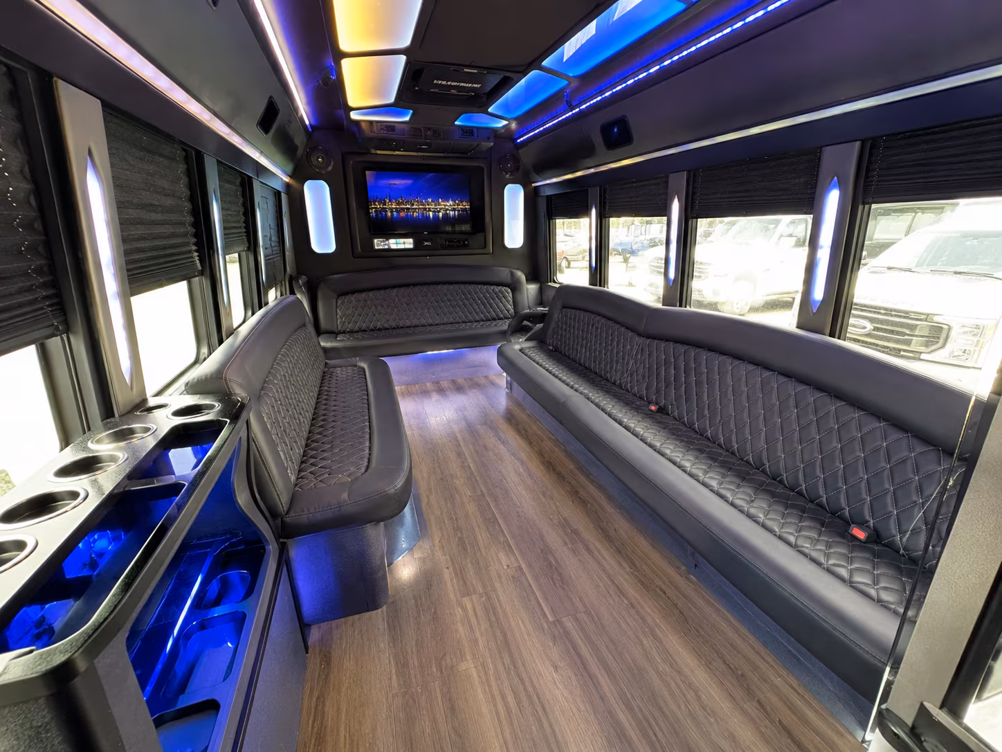 Fullerton Prom & Homecoming Transportation party bus interior