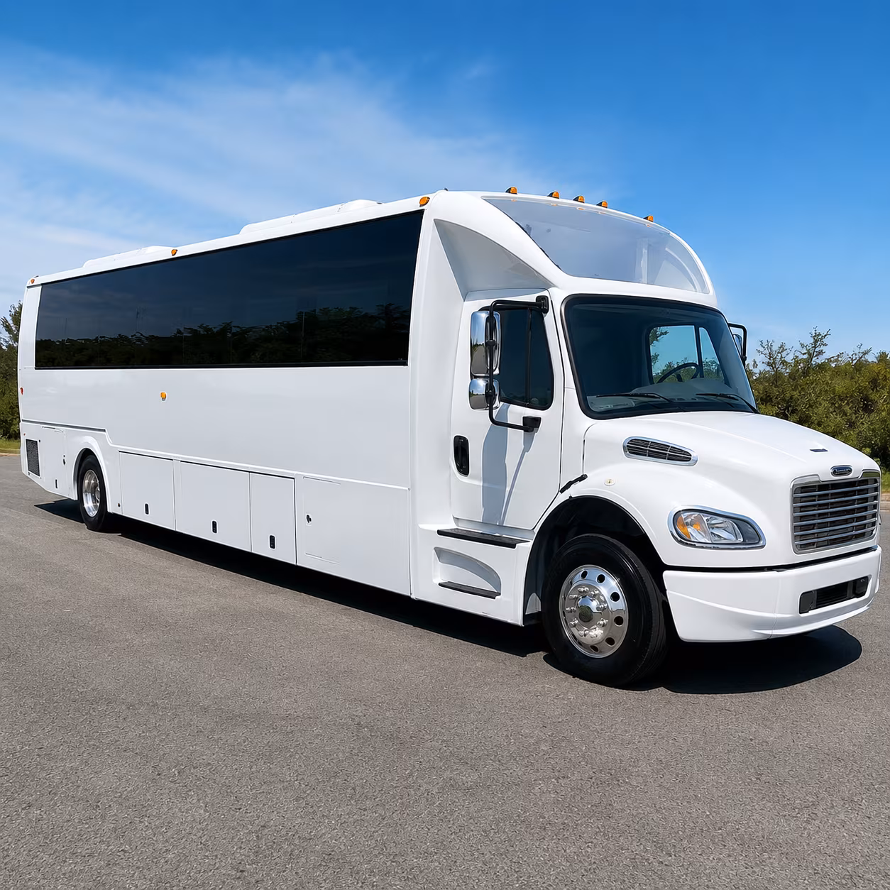Fullerton Sporting Event Transportation party bus exterior