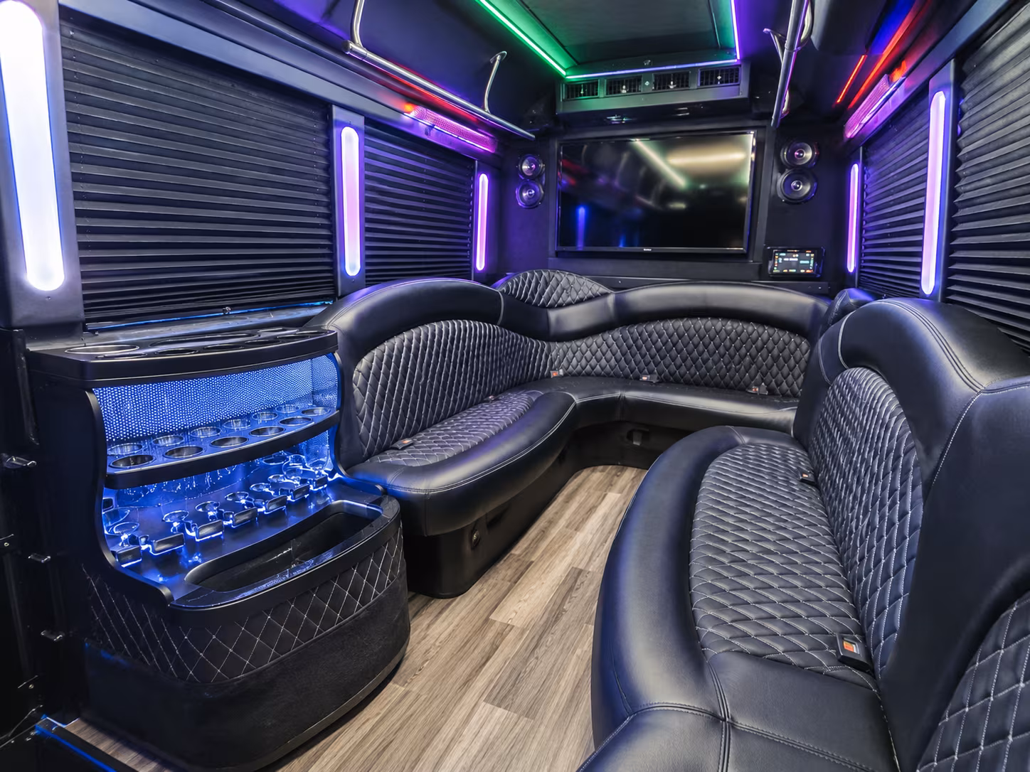 Fullerton Winery Tour & Pub Crawl Transportation party bus interior