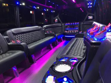 Long Beach 15 Passenger Party Bus Interior