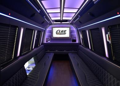 Long Beach 18 Passenger Limo Bus Interior