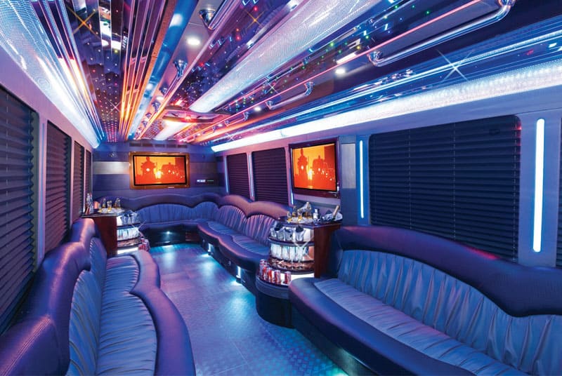 Long Beach 20 Passenger Party Bus Interior