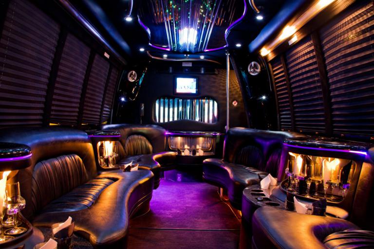 Long Beach 22 Passenger Party Bus Interior