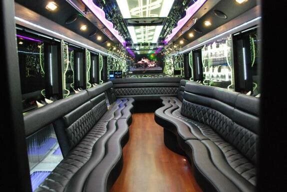 Long Beach 25 Passenger Limo bus Interior