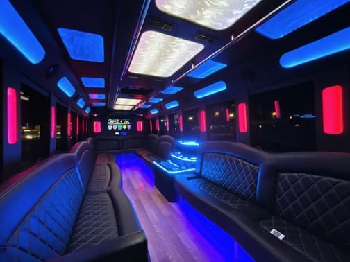 Long Beach 35 Passenger Party Bus Interior