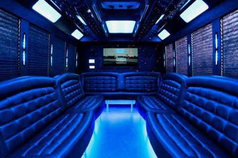 Long Beach 36 Passenger Party Bus Interior